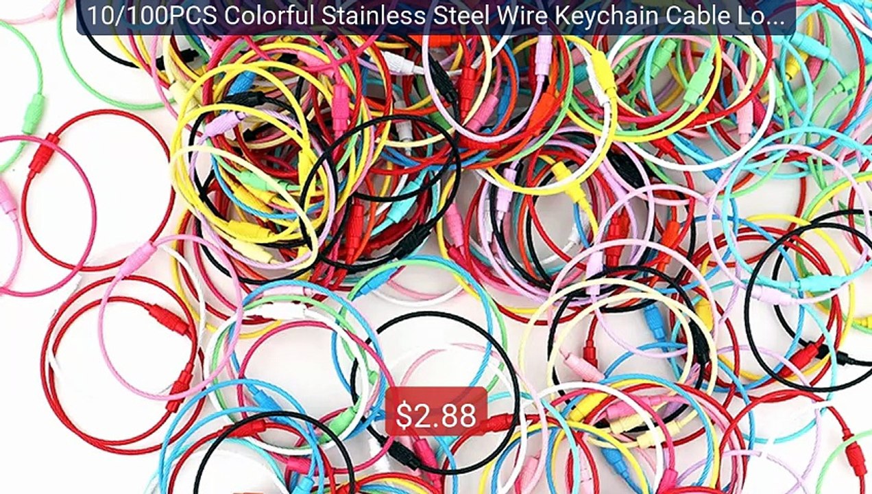 10/100PCS Colorful Stainless Steel Wire Keychain Cable Loop Screw ... -- Best Deal 2026 | Shop Now!