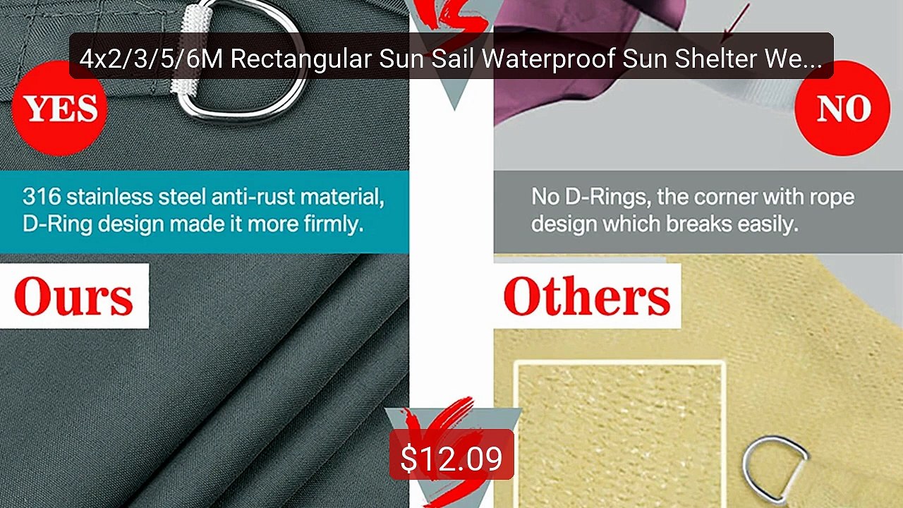 4x2/3/5/6M Rectangular Sun Sail Waterproof Sun Shelter Weat... -- Top Pick 2026 | Unbeatable Price!