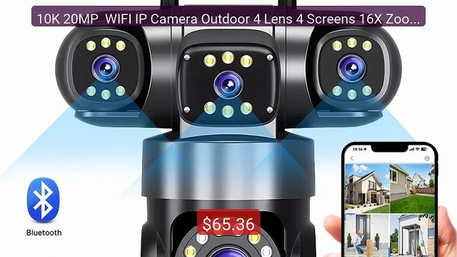 10K 20MP WIFI IP Camera Outdoor 4 Lens 4 Screens 16X Zoom CCT... Hot Deal 2026 | Limited Offer!