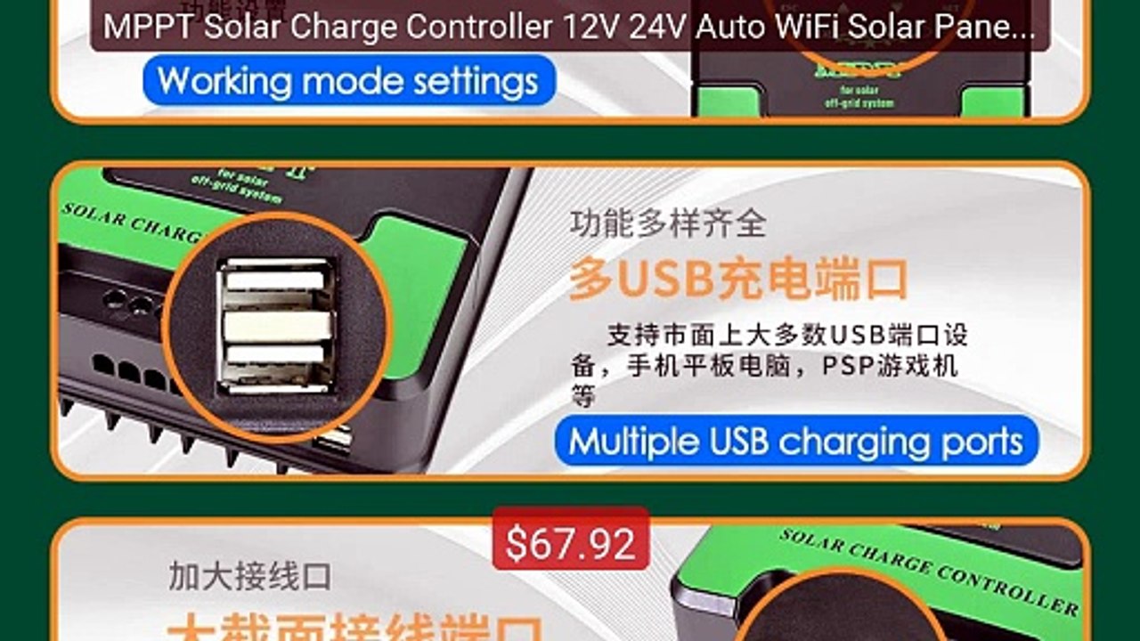 MPPT Solar Charge Controller 12V 24V Auto WiFi Solar Panel Re... -- Amazing Value 2026 | Must Have!
