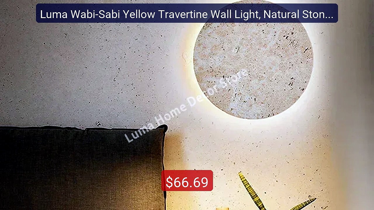 Luma Wabi-Sabi Yellow Travertine Wall Light, Natural Stone ... -- Top Pick 2026 | Unbeatable Price!