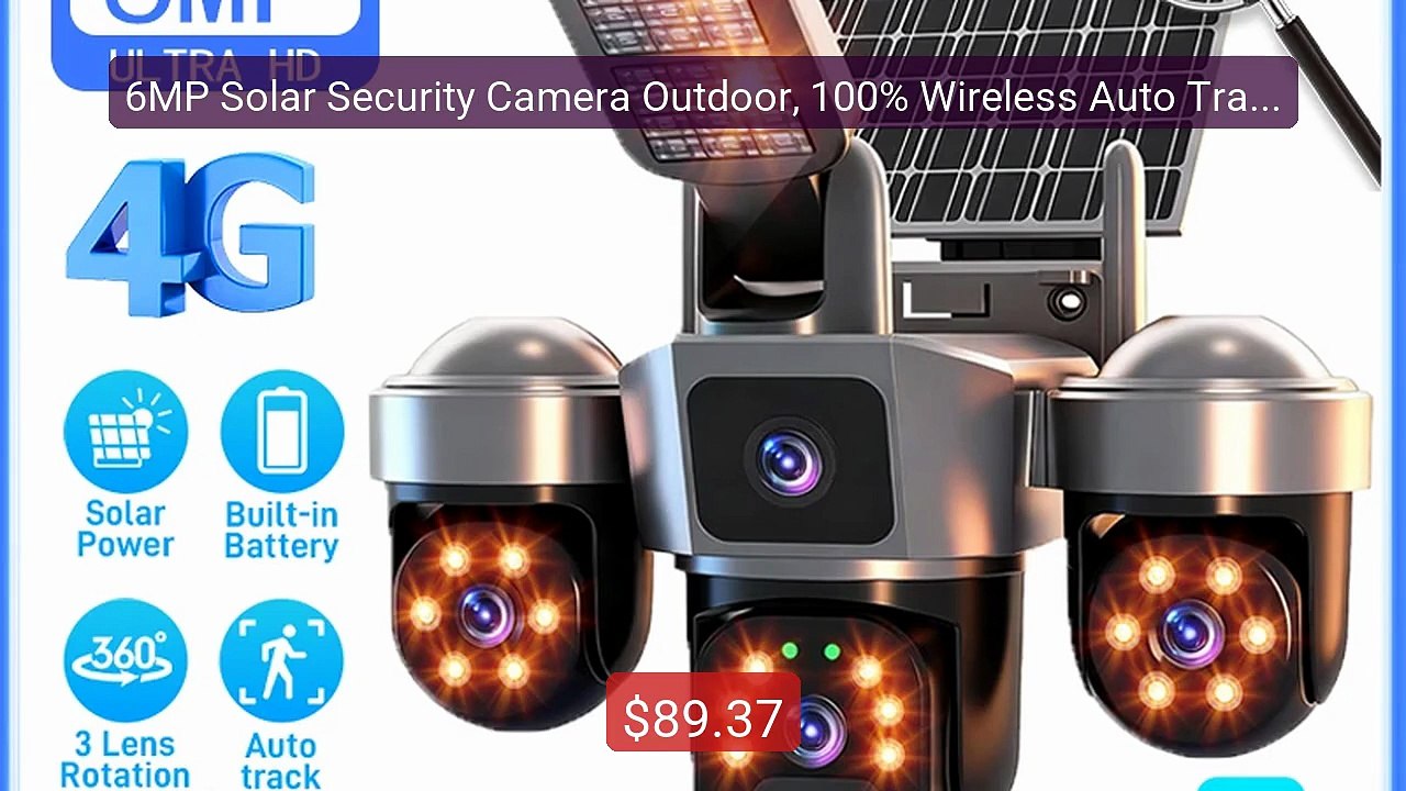 6MP Solar Security Camera Outdoor, 100% Wireless Auto Tracking PTZ... -- Best Deal 2026 | Shop Now!