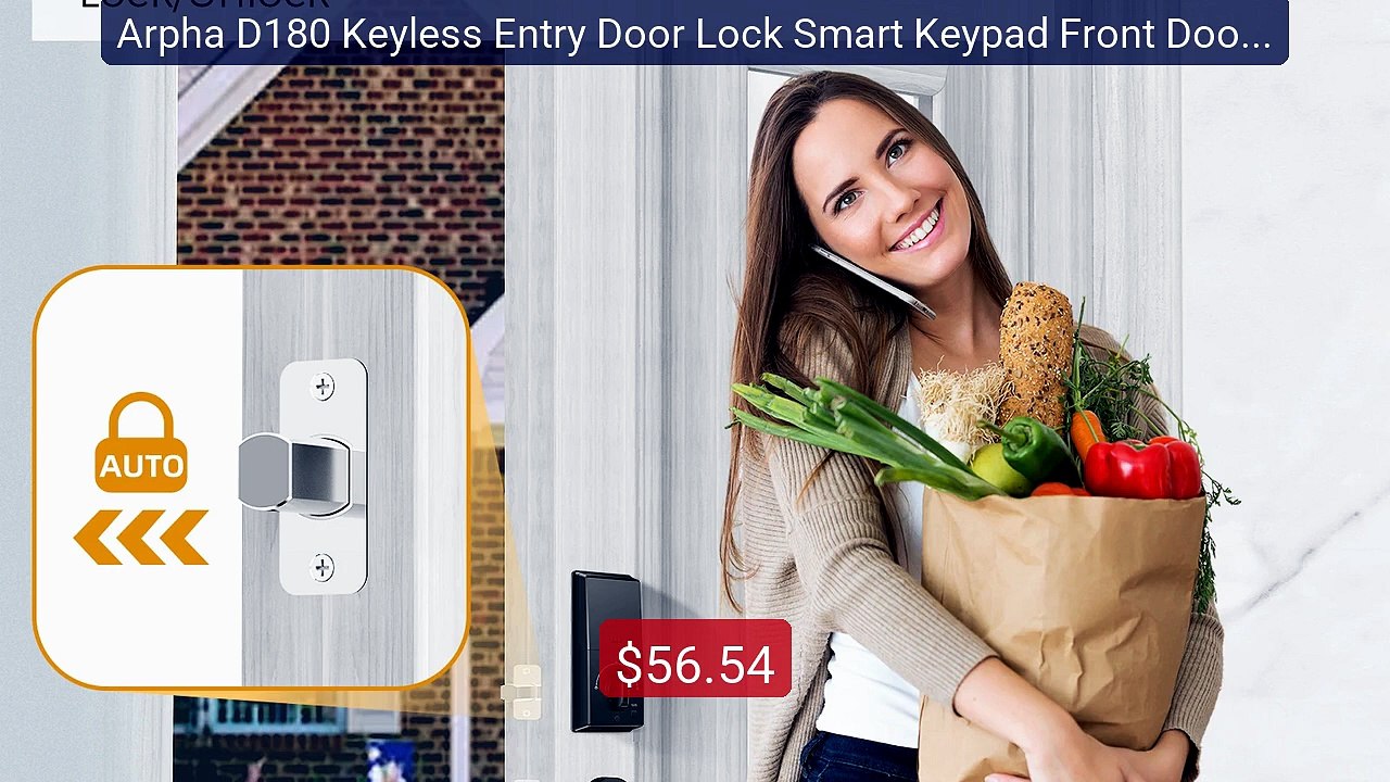 Arpha D180 Keyless Entry Door Lock Smart Keypad Front Door De... -- Amazing Value 2026 | Must Have!