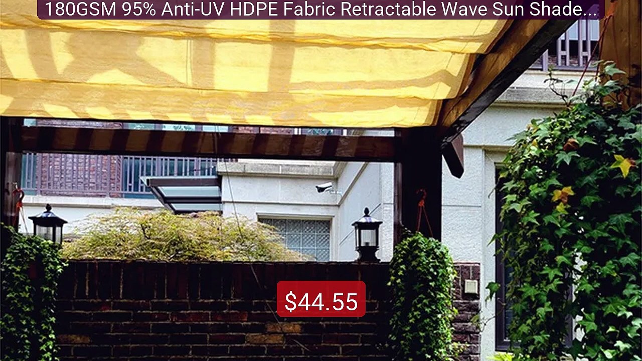 180GSM 95% Anti-UV HDPE Fabric Retractable Wave Sun Shade Net Garde... -- Top Rated 2026 | Buy Now!