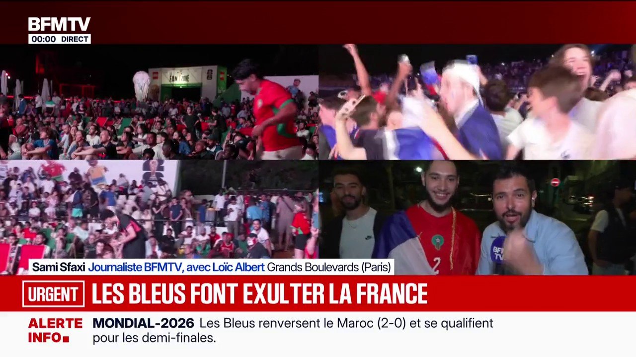 La fête dans les rues de Paris après la qualification des Bleus en demie-finale