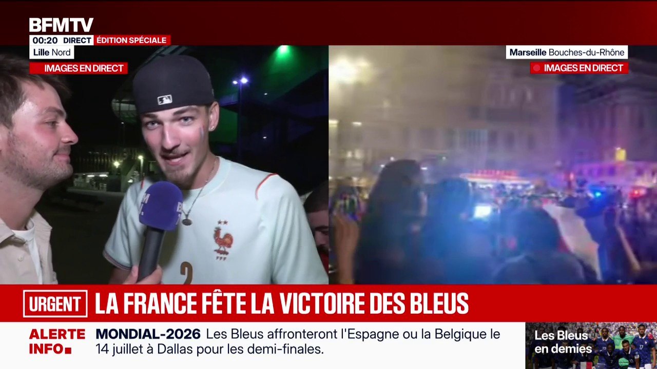 La fête dans les rues de Lille après la qualifi...