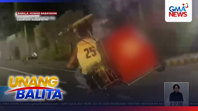 Tricycle driver na tila nag-exhibition sa kalsada, pinagpapaliwanag ng LTO; tricycle, napag-alamang colorum | Unang Balita