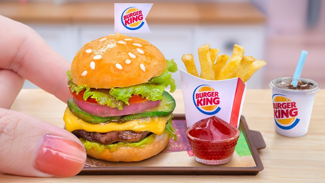 Satisfying Miniature Making Realistic Burger King Recipe Idea 🍔 Mini Yummy Cook Homemade Fast Food