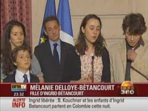 Liberation Ingrid Betancourt : Le discours Nicolas Sarkozy