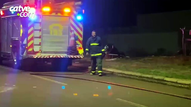 Incêndio em vegetação mobiliza Corpo de Bombeiros no Bairro Brasmadeira, em Cascavel