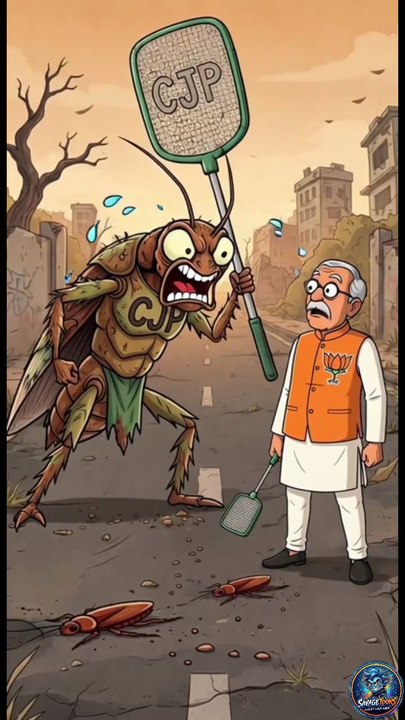 CJP Cockroach Scaring BJP Politician in Epic Funny Chase 😂 | Cartoon Animation.