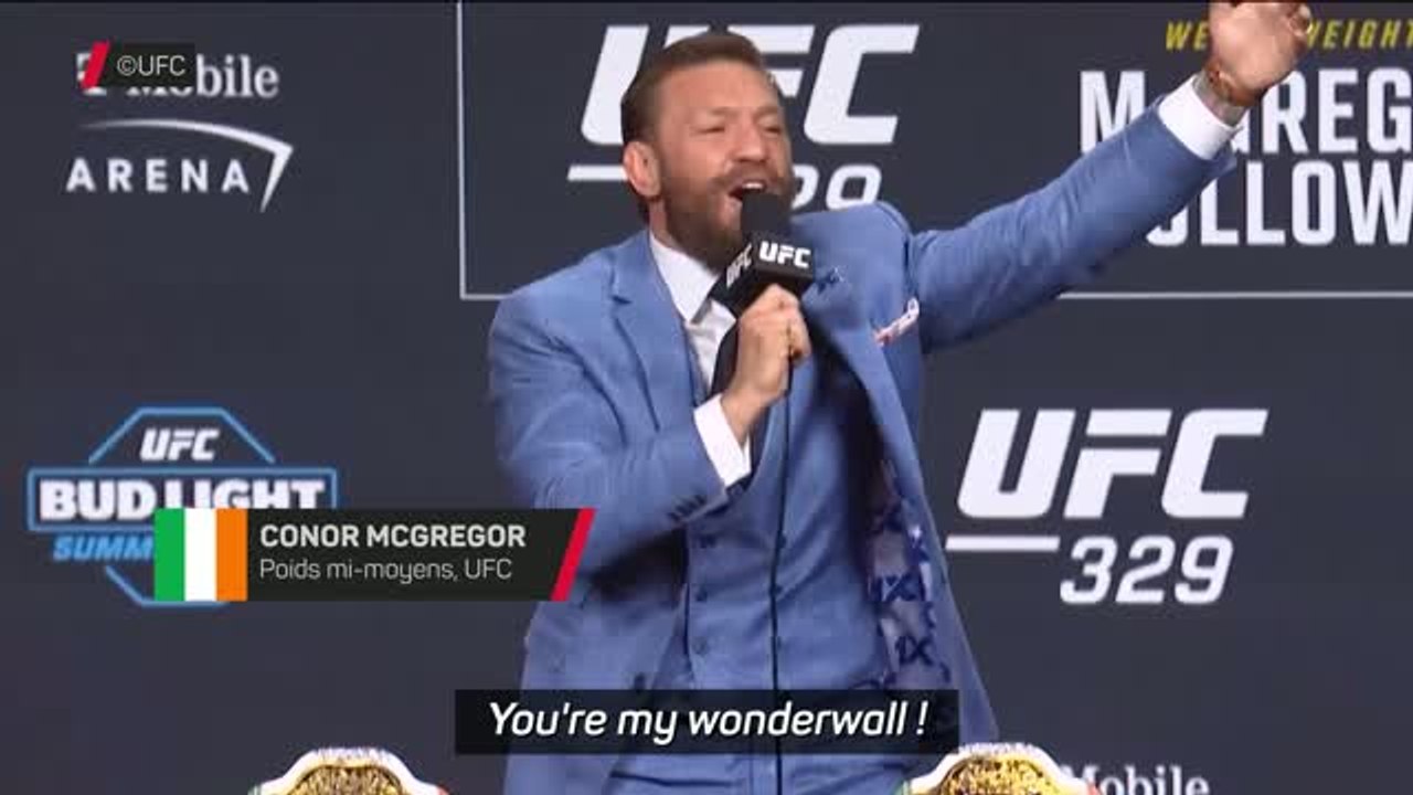 UFC 329 - McGregor fait le show et pousse la chansonnette avec ses fans