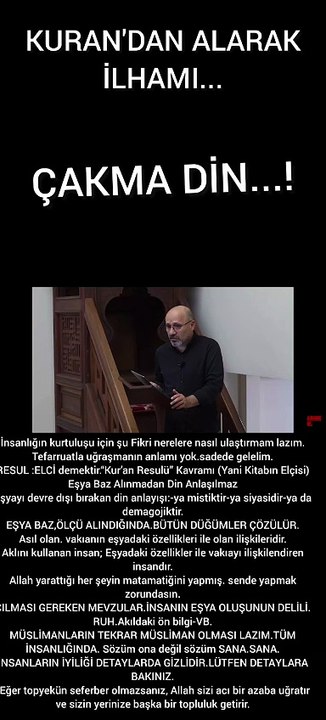 İnsanlığın kurtuluşu için şu Fikri nerelere nasıl ulaştırmam lazım. Tefarruatla uğraşmanın anlamı yok.sadede gelelim. RESUL :ELCİ demektir.“Kur’an Resulü” Kavramı (Yani Kitabın Elçisi) Eşya Baz Alınmadan Din Anlaşılmaz Eşyayı devre dışı bırakan din anlayı