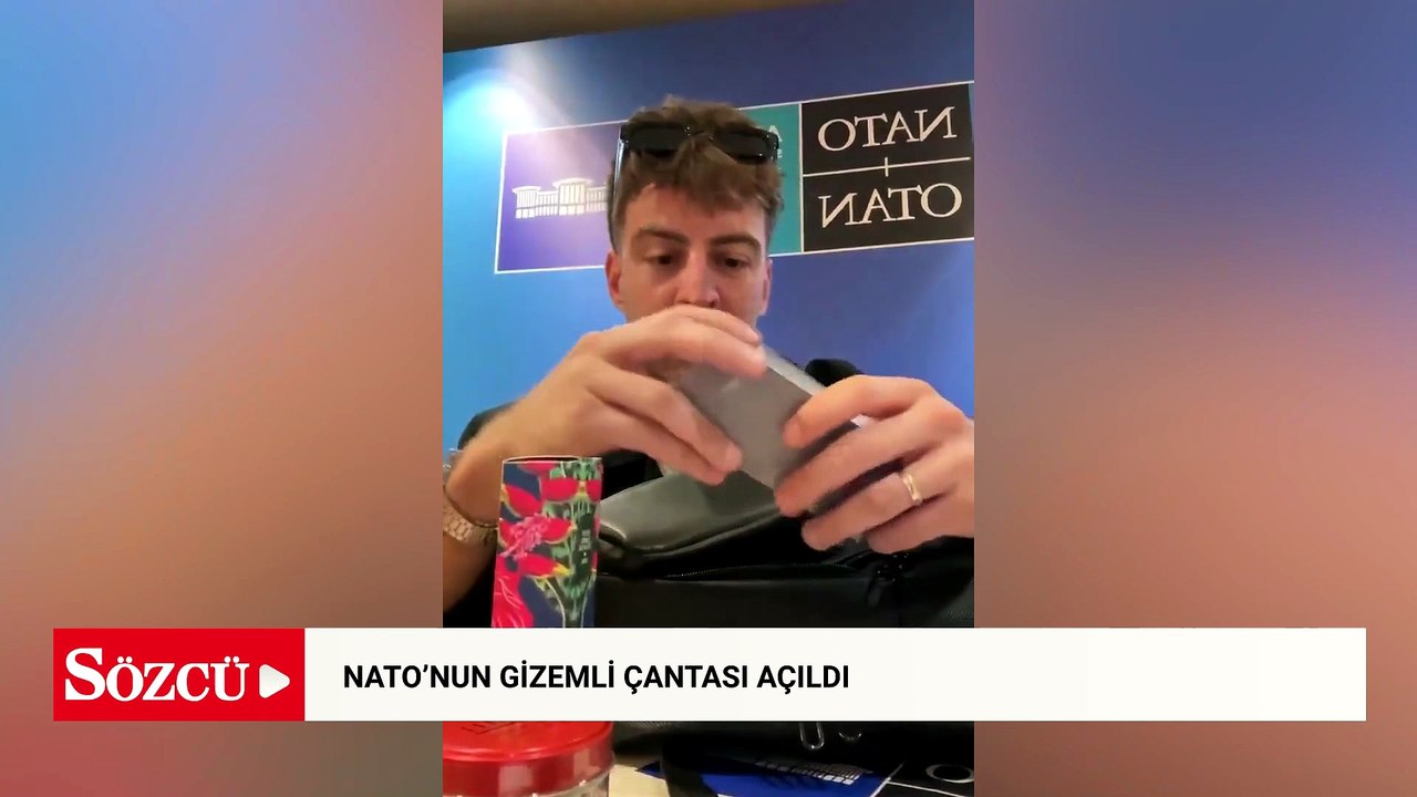 NATO zirvesinde gazetecilere verilen hediye çan...