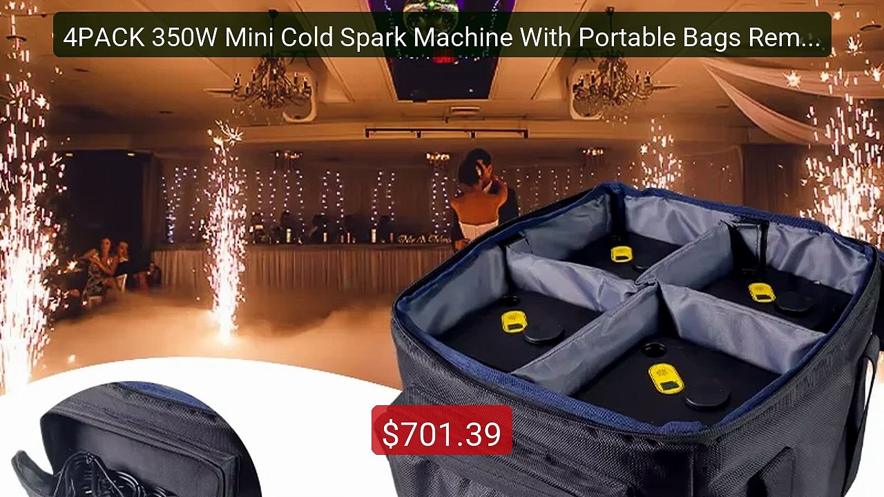 4PACK 350W Mini Cold Spark Machine With Portable Bags Remote C... -- Best Buy 2026 | Great Quality!