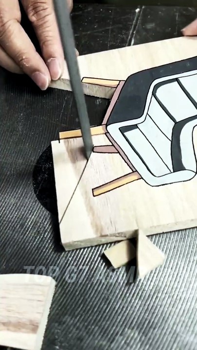 ​Cutting an Armchair Sofa Drawing on Wood: Oddly Satisfying ASMR ✨ | Top G7 ASMR