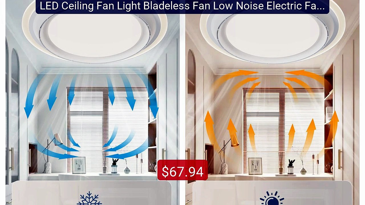 LED Ceiling Fan Light Bladeless Fan Low Noise Electric Fan Off... -- Best Buy 2026 | Great Quality!