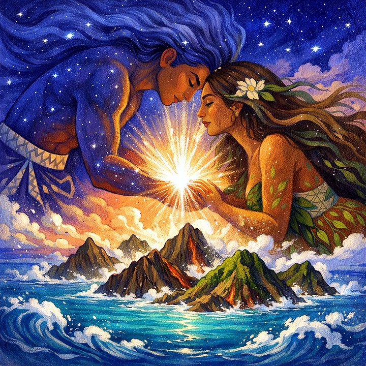 The Marriage of Sky Father and Earth Mother by Polynesia Stories