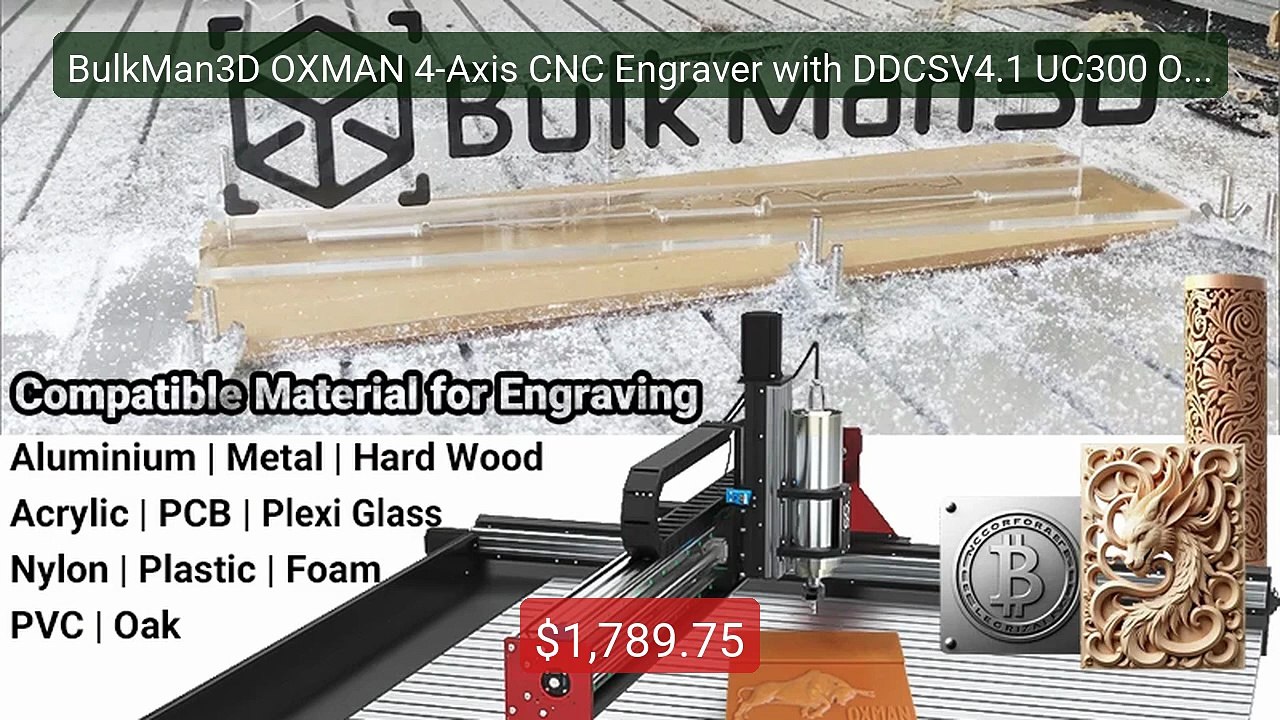 BulkMan3D OXMAN 4-Axis CNC Engraver with DDCSV4.1 UC300 Offli... -- Amazing Value 2026 | Must Have!