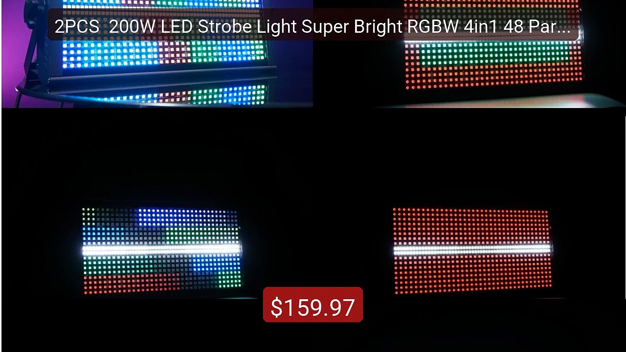 2PCS  200W LED Strobe Light Super Bright RGBW 4in1 48 Partition Wh... -- Best Deal 2026 | Shop Now!