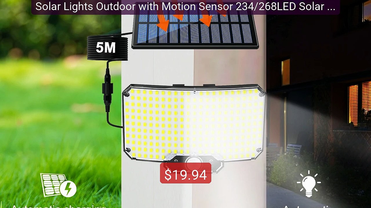 Solar Lights Outdoor with Motion Sensor 234/268LED Solar Flood Ligh... -- Top Rated 2026 | Buy Now!