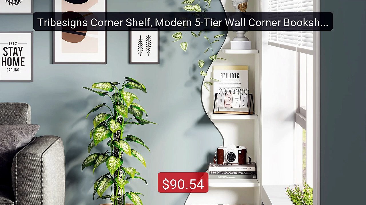 Tribesigns Corner Shelf, Modern 5-Tier Wall Corner Bookshelf, Styli... -- Top Rated 2026 | Buy Now!