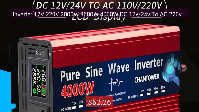 Inverter 12V 220V 2000W 3000W 4000W DC 12v/24v To AC 220v/110v Pure... Top Rated 2026 | Buy Now!