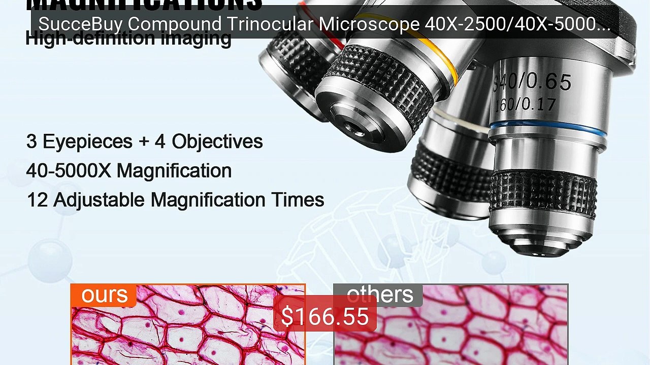 SucceBuy Compound Trinocular Microscope 40X-2500/40X-5000X Mag... -- Hot Deal 2026 | Limited Offer!