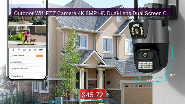 Outdoor Wifi PTZ Camera 4K 8MP HD Dual-Lens Dual Screen Camera AI ... Best Deal 2026 | Shop Now!