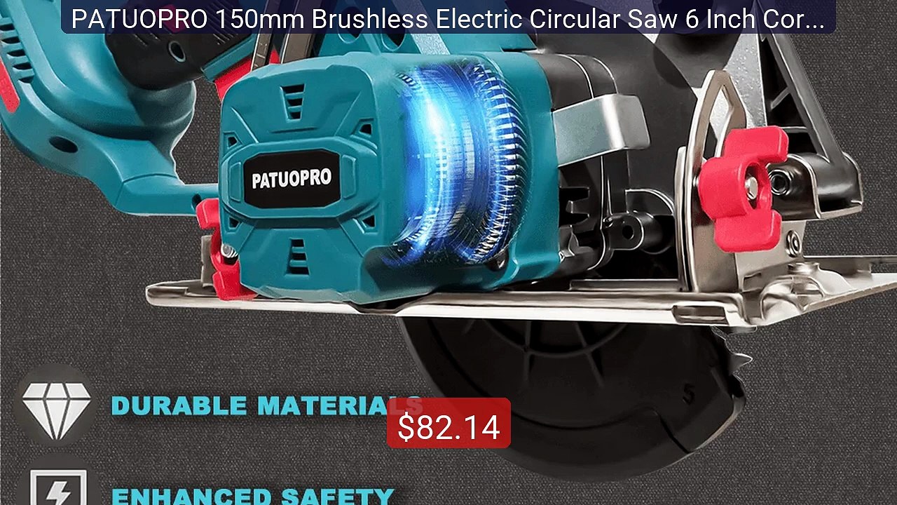 PATUOPRO 150mm Brushless Electric Circular Saw 6 Inch Cordless Han... -- Best Deal 2026 | Shop Now!