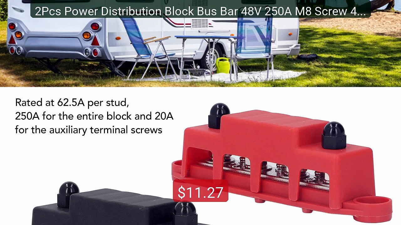 2Pcs Power Distribution Block Bus Bar 48V 250A M8 Screw 4 T... -- Top Pick 2026 | Unbeatable Price!