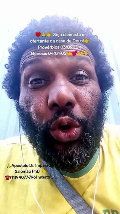 ❤🙏👉 Seja dizimista e ofertante da casa de Deus!👉 Provérbios 03:09-10 e Gênesis 04:01-05👈💕🙌🙏!🙌🙏 🙏Apóstolo Dr. Imperador Salomão PhD 👈☎️(11)94077-7961 whats🛫