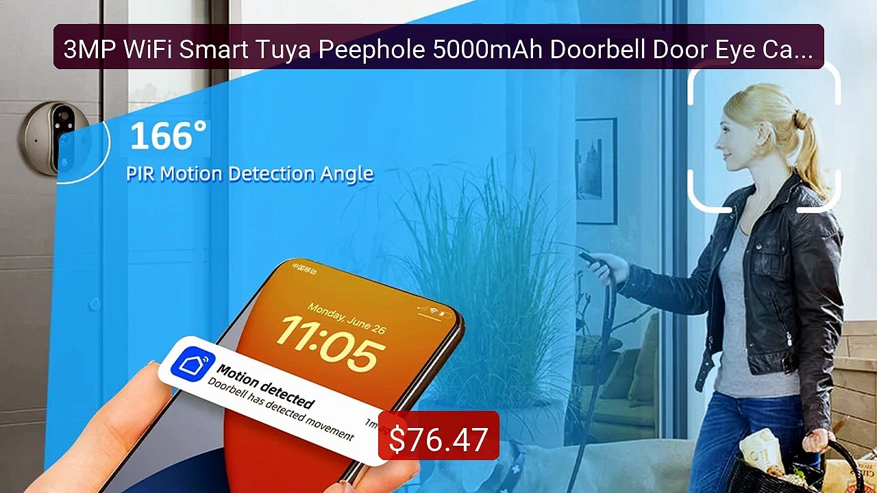 3MP WiFi Smart Tuya Peephole 5000mAh Doorbell Door Eye Came... -- Top Pick 2026 | Unbeatable Price!