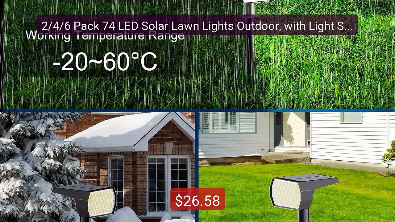 2/4/6 Pack 74 LED Solar Lawn Lights Outdoor, with Light Sensor, 3 C... -- Top Rated 2026 | Buy Now!