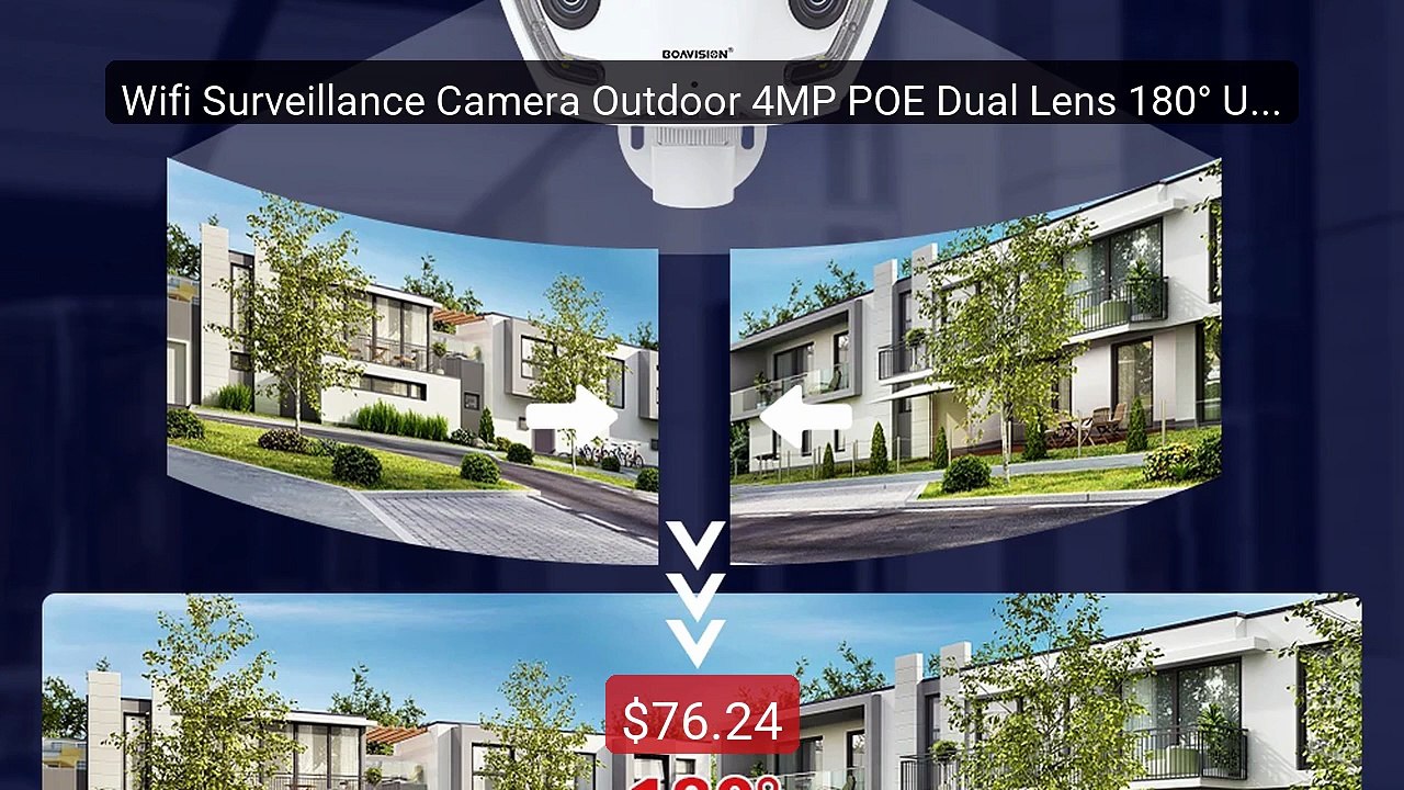 Wifi Surveillance Camera Outdoor 4MP POE Dual Lens 180° Ultra ... -- Best Buy 2026 | Great Quality!