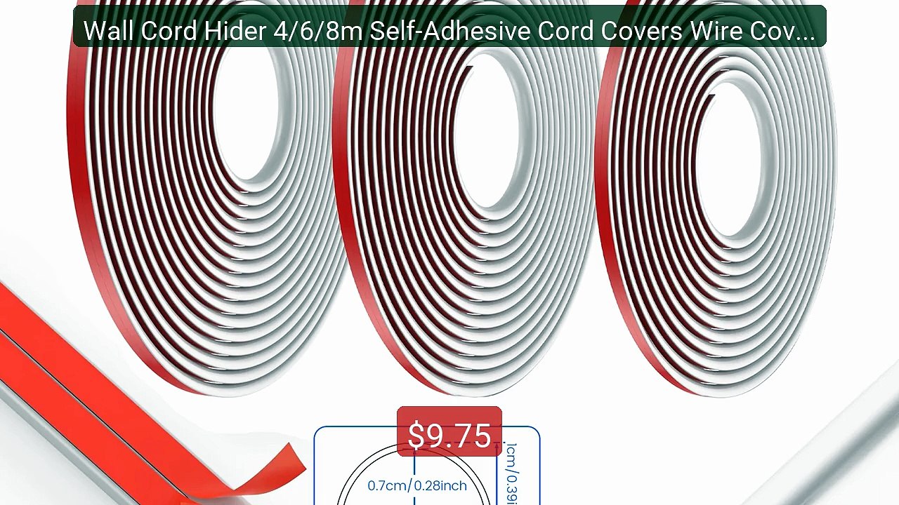 Wall Cord Hider 4/6/8m Self-Adhesive Cord Covers Wire Cover W... -- Amazing Value 2026 | Must Have!