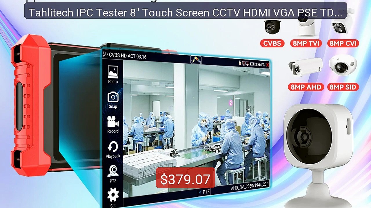 Tahlitech IPC Tester 8" Touch Screen CCTV HDMI VGA PSE TDR VFL... -- Best Buy 2026 | Great Quality!
