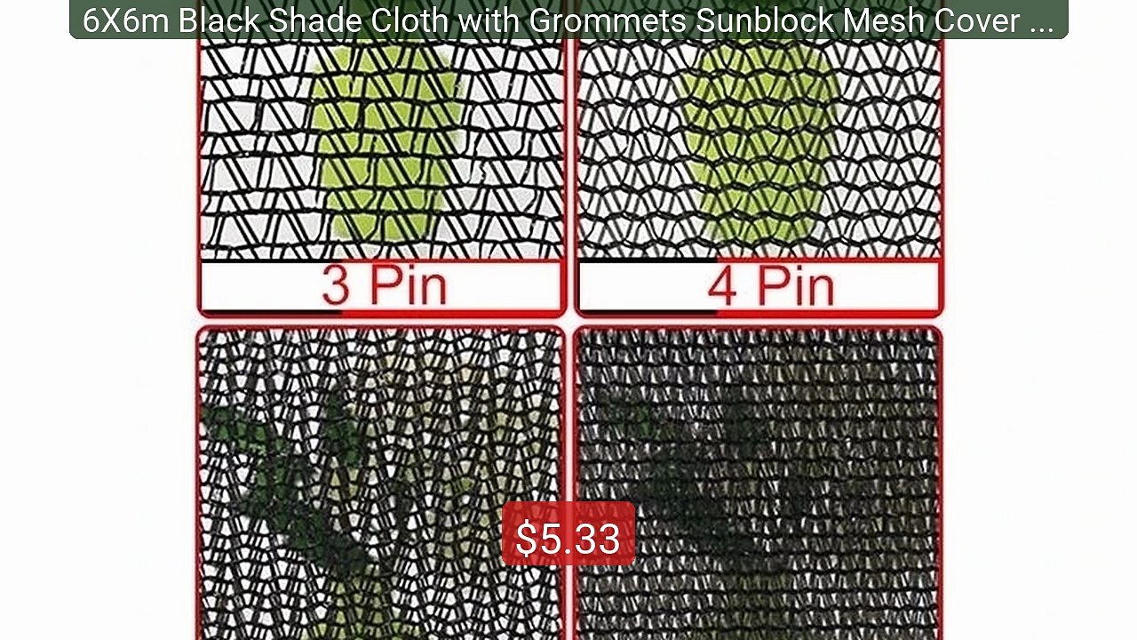 6X6m Black Shade Cloth with Grommets Sunblock Mesh Cover An... -- Top Pick 2026 | Unbeatable Price!