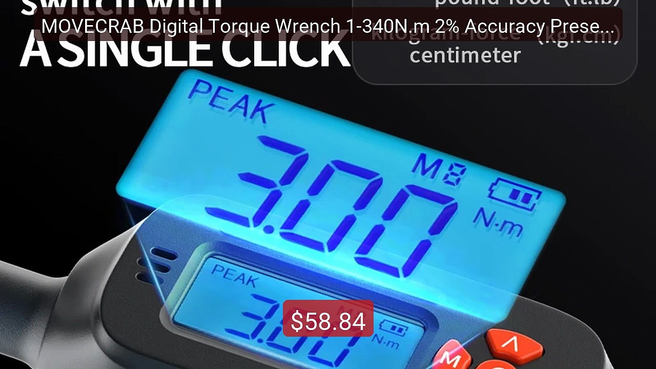 MOVECRAB Digital Torque Wrench 1-340N.m 2% Accuracy Preset & LED/B... -- Best Deal 2026 | Shop Now!