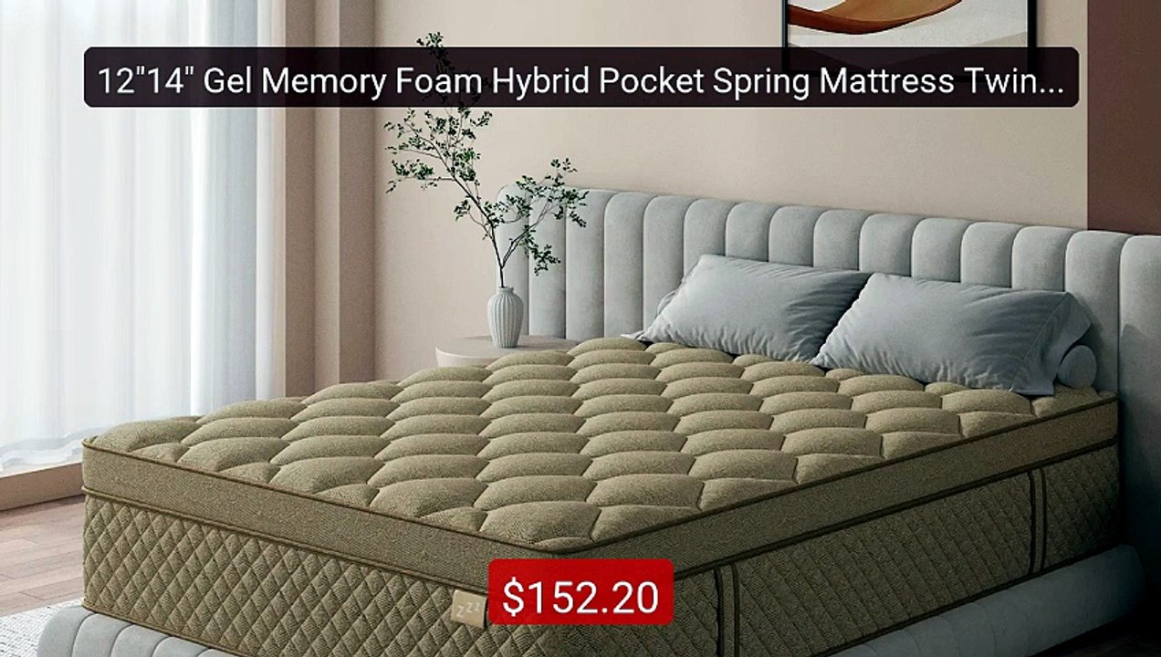 12"14" Gel Memory Foam Hybrid Pocket Spring Mattress Twin Full Que... -- Best Deal 2026 | Shop Now!