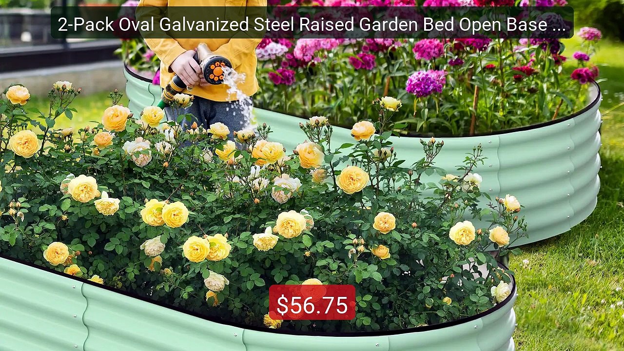 2-Pack Oval Galvanized Steel Raised Garden Bed Open Base Safet... -- Hot Deal 2026 | Limited Offer!