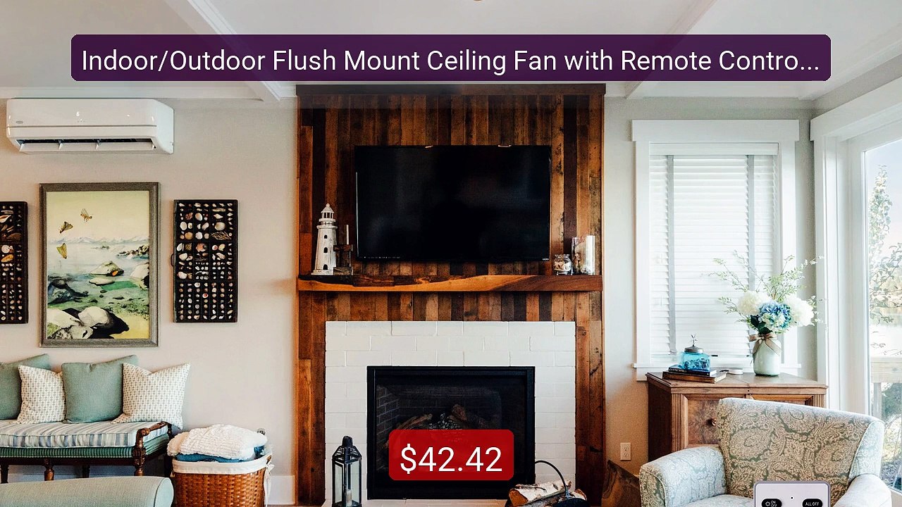 Indoor/Outdoor Flush Mount Ceiling Fan with Remote Control - 5... -- Best Buy 2026 | Great Quality!