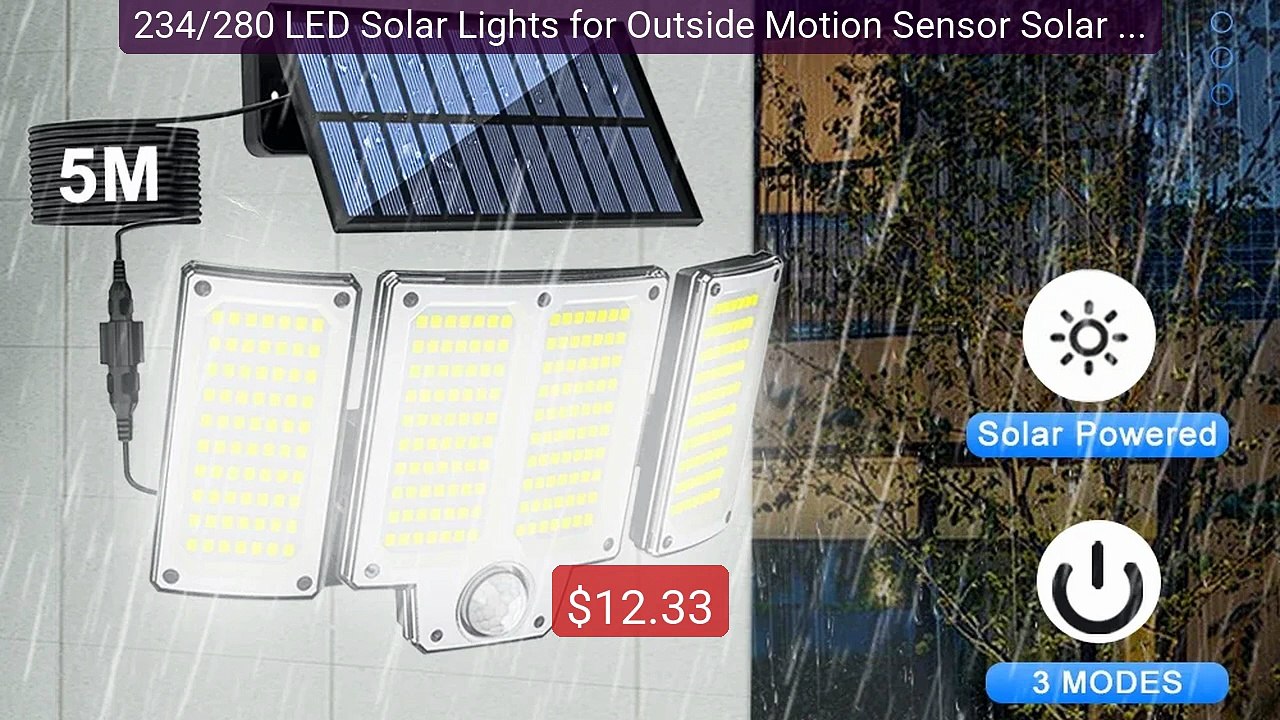 234/280 LED Solar Lights for Outside Motion Sensor Solar Flood... -- Best Buy 2026 | Great Quality!