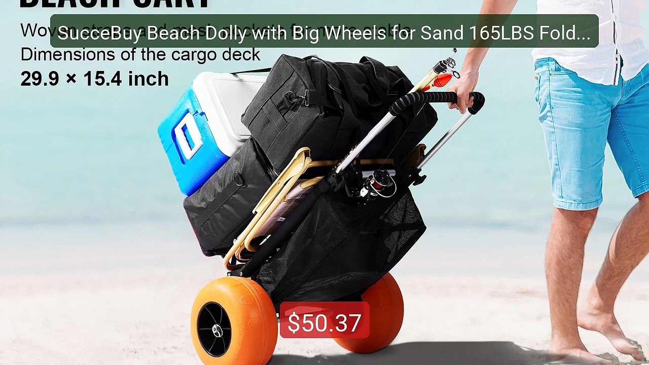 SucceBuy Beach Dolly with Big Wheels for Sand 165LBS Foldin... -- Top Pick 2026 | Unbeatable Price!