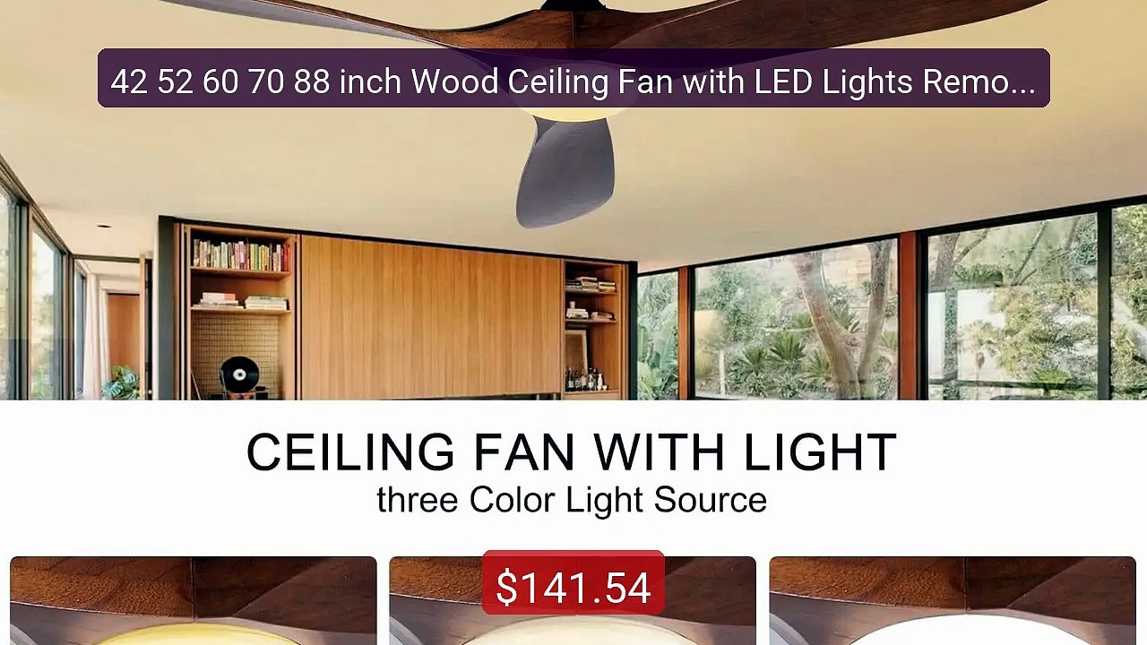 42 52 60 70 88 inch Wood Ceiling Fan with LED Lights Remote Co... -- Hot Deal 2026 | Limited Offer!