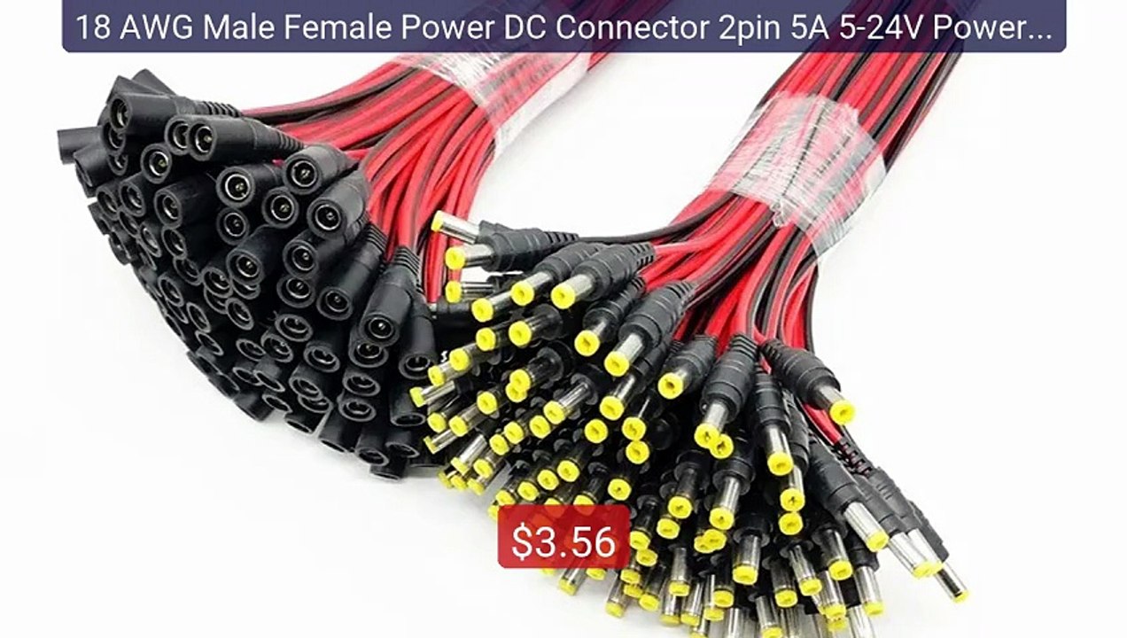 18 AWG Male Female Power DC Connector 2pin 5A 5-24V Power Adap... -- Best Buy 2026 | Great Quality!