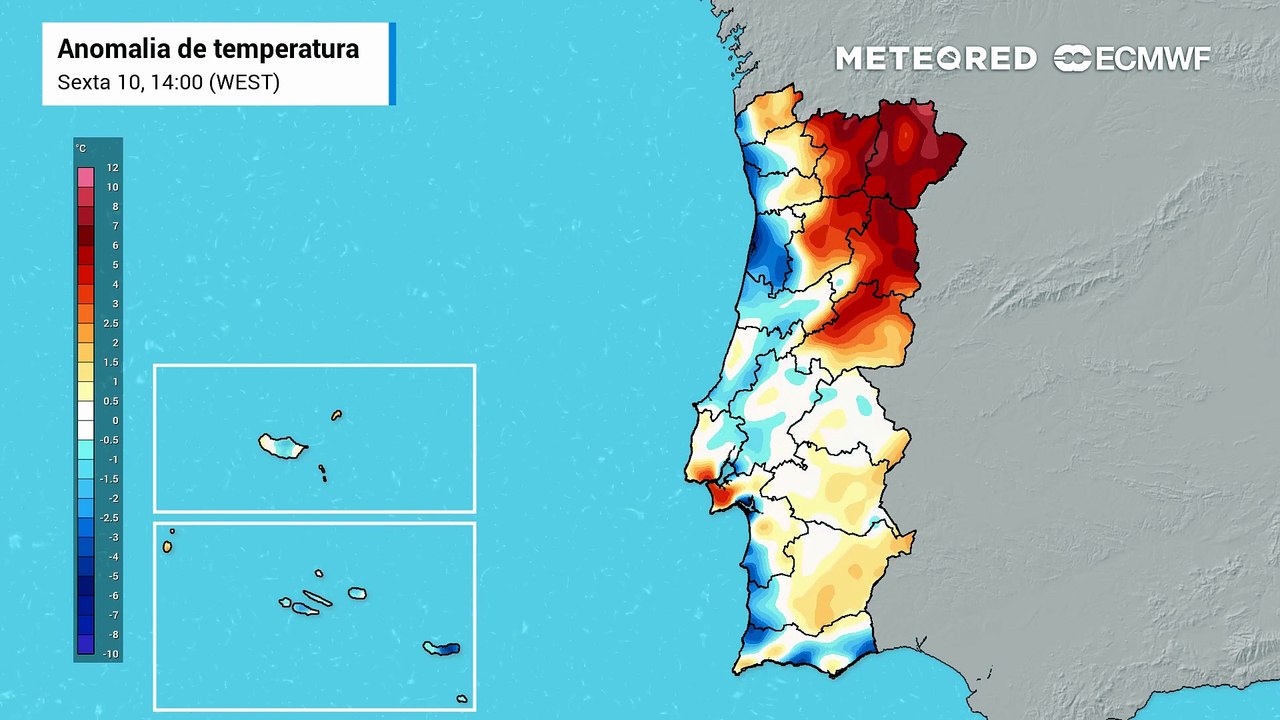 Anomalias térmicas negativas ganham terreno em Portugal Continental