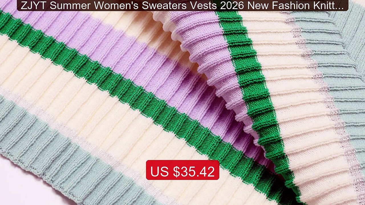 ZJYT Summer Women's Sweaters Vests 2026 New Fashion Knitted T... -- Amazing Value 2026 | Must Have!