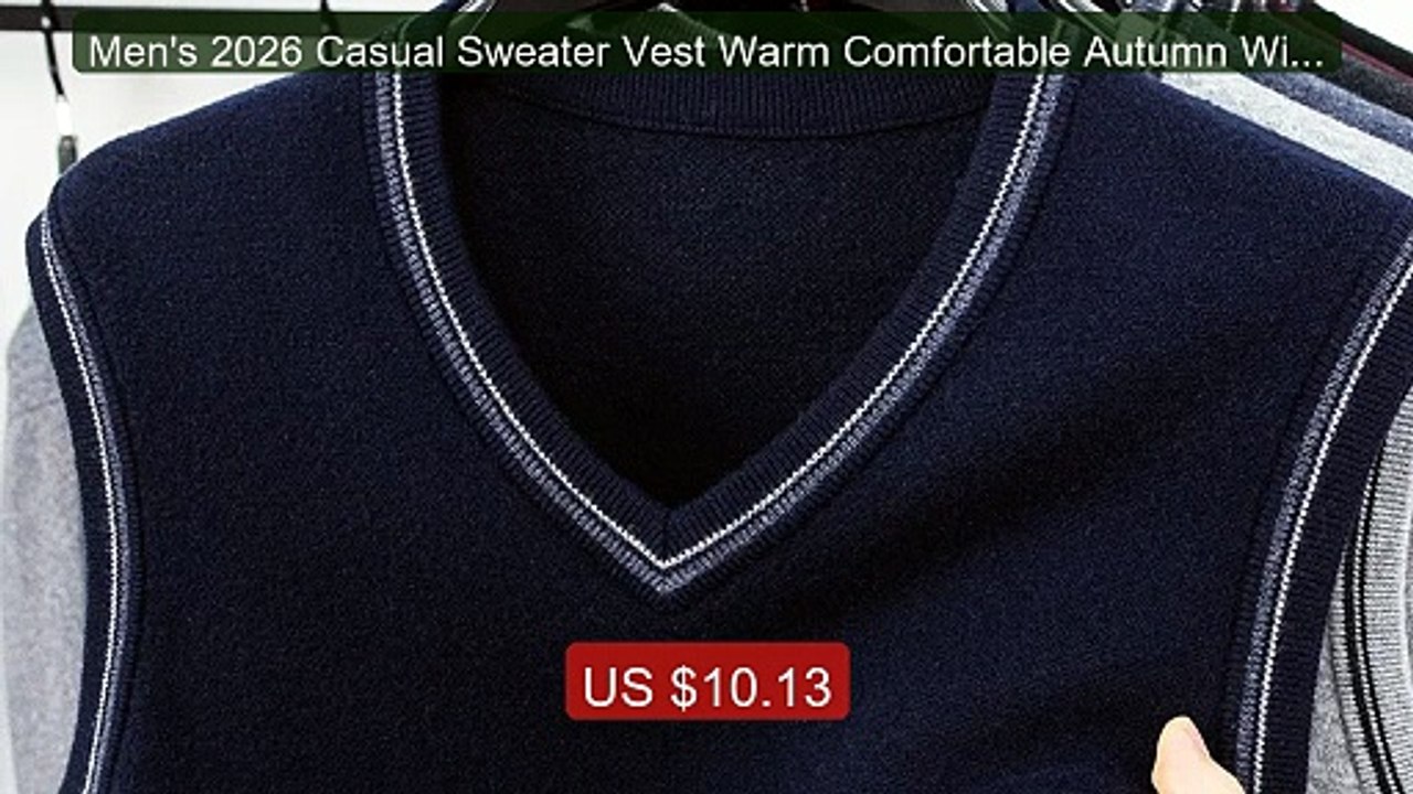 Men's 2026 Casual Sweater Vest Warm Comfortable Autumn Wint... -- Top Pick 2026 | Unbeatable Price!
