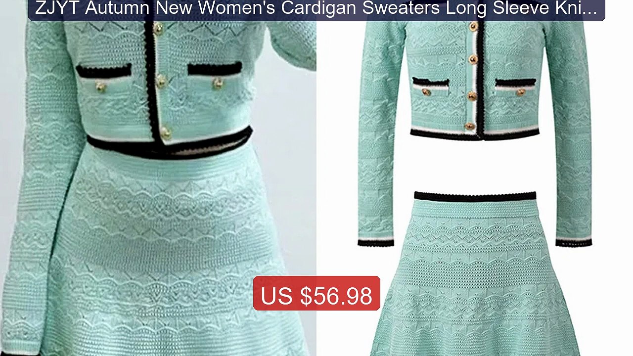 ZJYT Autumn New Women's Cardigan Sweaters Long Sleeve Knitted ... -- Hot Deal 2026 | Limited Offer!